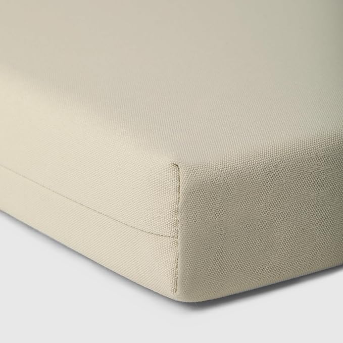 WestinTrends Solace Outdoor Patio Kitchen Dining Chair Square Seat Cushions Set of 4, 16 x 15, Beige