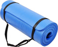 BalanceFrom GoCloud 71x24 Inches Extra Thick Yoga Mat 1-Inch High-Density Foam – Roll-Up Exercise Pad with Double-Sided Non-Slip Surface and Carrying Strap for Pilates and Home Workouts