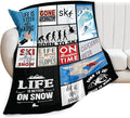 SkiThrow Blanket for Lovers - Adults & Kids; Soft, Warm, Cozy Fleece for Couch, Sofa, Bed - 60"x80"