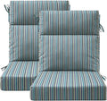 Sunbrella Outdoor High Back Chair Cushion Seat Pads, 44 x 21 Inch Water-Repellent & Fade-Resistant Patio Furniture Cushions with Ties for Adirondack, Rocking Chairs, Swell Turquoise