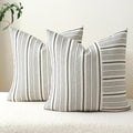 DWR Striped 3D Textured Weave Throw Pillow Covers 18x18 Set of 2, Polyester Cotton Blend in Black, Modern Farmhouse Decorative Pillow Cases for Couch Sofa Bed Living Room