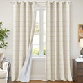 Sage Green Plaid Patterned Curtains Thermal Insulated - 96 Inches Extra Long Total Linen Blackout Curtains for Living Room, Boho Drapery for Farmhouse Bedroom 52x96 Inch 2 Panels