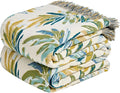 MSGKV Boho Throw Blanket for Couch Cotton Leaves Blanket 50"x60" Throws for Sofa Chair Muslin Breathable Lightweight Farmhouse Blankets Home Decor All Seasons