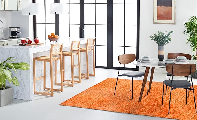 SAFAVIEH Vision Collection Area Rug - 10' Square, Orange, Modern Ombre Design, Non-Shedding & Easy to Clean, Ideal for Living Room, Bedroom, Dining Space (VSN606P)