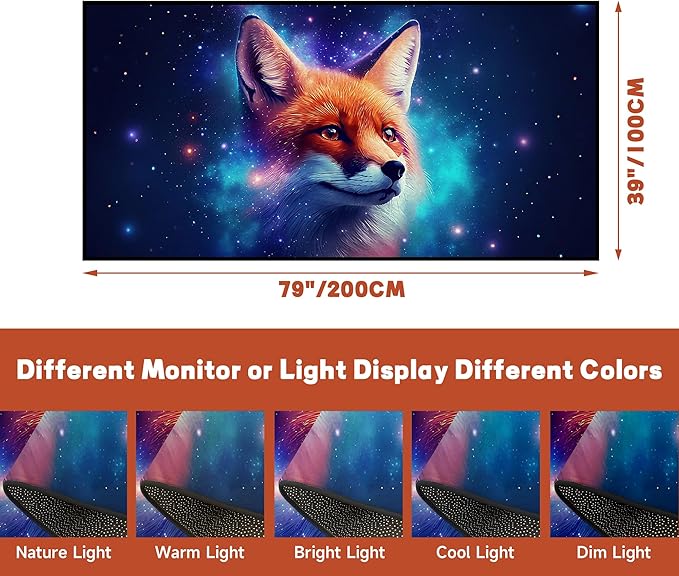 Galaxy Fox Rug 3D Cute Foxes Area Rugs for Bedroom Living Room Playroom Boys Kids Cartoon Colorful Carpet Glitter Stars Throw Rugs Floor Mat 79 in x 39 in