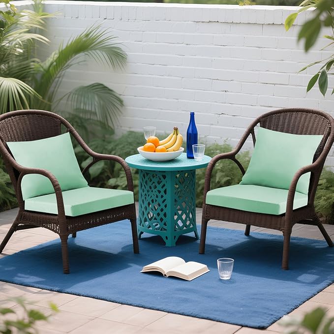 Outdoor Seat Cushion Set 22 x 22 In, Water-Resistant & Fade-Resistan, Patio Furniture Cushions with Removable Cover Deep Seat & Back Cushion with Handle and Adjustable Straps for Chair Sofa,1PC