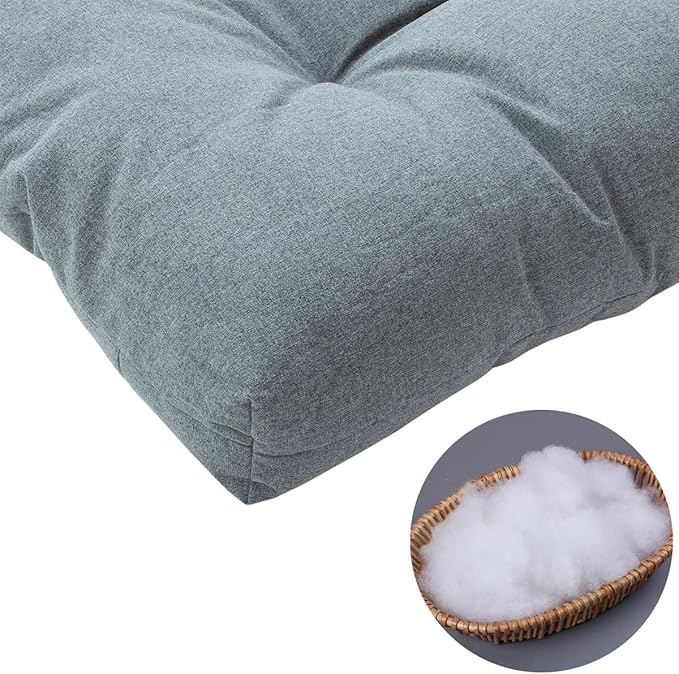 FUNHOME Outdoor Bench Cushion 45 x18 inch with Non-Slip Grips,Water Resistant Porch Swing Cushion,Bench Pillow Pads,Tufted Cushions for Patio Garden Furniture,45" Seat Cushions(Dark Gray)