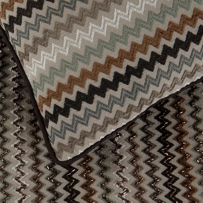 The HomeCentric Decorative Designer Handmade Bed Runner Without Pillow Cover, 53 x 18 Inch Velvet Designer Twin Size Bed Scarf with Tassle & Bead Embroidered Bed Linen Foot Warmer Home - Chevron Fun