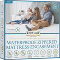 King Size 78x80” Premium Waterproof Zippered Mattress Encasement, 100% Cotton, Hypoallergenic, Six Sided Mattress Cover, Invisible Zippered, Soft Breathable up to 15" Deep - Rest Line