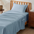 Bedsure Twin XL Sheets Dorm Bedding, GentleSoft Breathable Extra Long Twin Sheets & Pillowcases, Moisture Wicking Cooling, Deep Pocket Fits Mattress Up to 21 Inches Thick, Mineral Blue