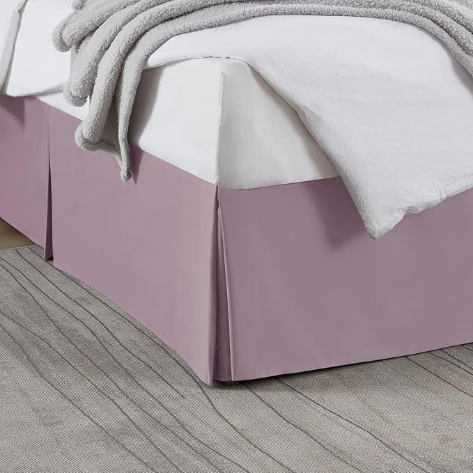 Nestl Dusty Purple Twin XL Bed Skirt - Twin XL Size Bed Skirt 14 Inch Drop - Brushed Microfiber Bed Skirts - Hotel Quality Pleated Bed Skirt - Shrinkage & Fade Resistant
