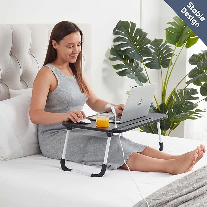 Nestl Fur Reading Pillow with Laptop Lap Desk, Stylish Back Pillow for Sitting Up, Lap Desk with Reading Pillows for Sitting in Bed Adult & Kids, Faux Fur Chair Pillow with Arms - Grey