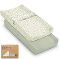 2-Pack Organic Changing Pad Covers for Girl, Boy, Neutral - 100% Cotton Changing Table Pad Cover, Soft Baby Nursery Diaper Changing Pad Sheets, Contour Changing Pads Liners, Change Pad Cover (Foxtrot)