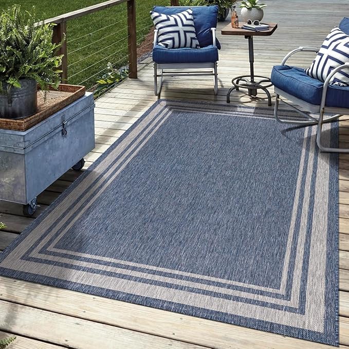 Keen Home Design Terrace Outdoor Area Rug - 4x6 Washable Indoor/Outdoor Rug for Patio, Kitchen, Balcony, Beach, Garden, Deck and Porch, Size: 3'10"x5'7"