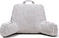 NOONTIDE Reading Pillow with Top Handle,Uniquely Designed Soft Fabric, Ergonomic Back Support for Bed,Cover Washable Sit up Pillow,Watching TV/Gaming/Relaxing(White)