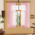 MAIHER Pink Pinch Pleat Sheer Curtains 63 Inches Long Short Curtain Panels Soft Touch Light Filtering Pleated Drapes with Adjustable Hooks for Bedroom Nursery, Pink, 42" W x 63" L, 2 Panels
