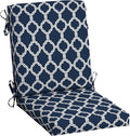 Arden earthFIBER Outdoor Dining Chair Cushion, 20 x 20, Rain-Proof, Fade Resistant, Sapphire Blue Garden Trellis