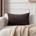 Kevin Textile 12x24 Inch Pillow Cover 1 Pack Boho Decorative Soft Striped Corduroy Lumbar Farmhouse Accent Rectangle Cushion Case for Living Room Couch Sofa Bed, Coffee