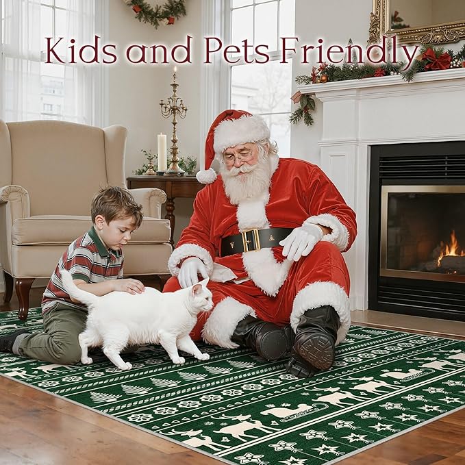 Abstract Living Room Rug 2X3 - Modern Washable Christmas Soft Thin Area Rug for Living Room Bedroom Under Dining Table - Neutral Indoor Floor Rug Carpets for Home Office Playroom Nursery - Brown