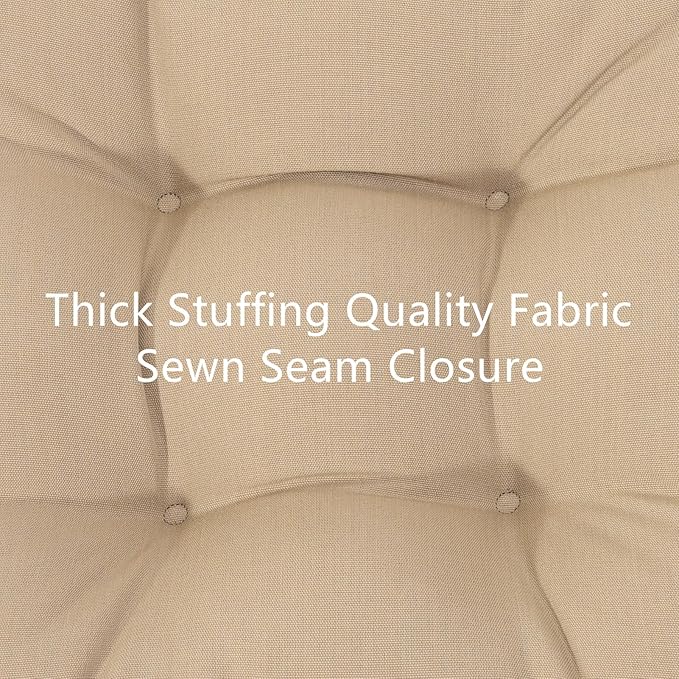 QILLOWAY Outdoor Patio Wicker Seat Cushions Group Loveseat/Two U-Shape/Two Lumbar Pillows for Patio Furniture,Wicker Loveseat,Bench,Porch,Settee of 5 (Beige/Sand/Camel)