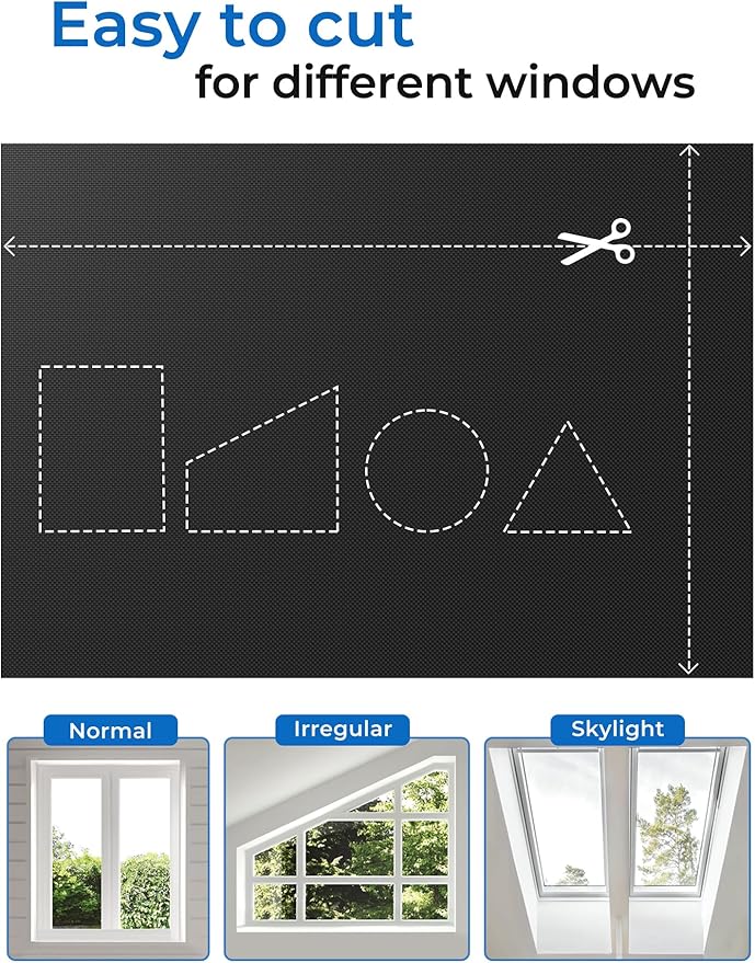 Sumobaby Blackout Curtains for Bedroom Portable 30"x48",No Drill Blackout Shades with Upgraded Hook&Loop Tapes,100% Black Out Window Cover,Thermal Insulated Blinds for Bedroom,Nursery(1 Panel,Black)