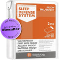 HOSPITOLOGY PRODUCTS Pillow Encasement- Zippered Bed Bug Dust Mite Proof Hypoallergenic - Sleep Defense System - King - Waterproof - Set of 2 - 20" H x 36" W