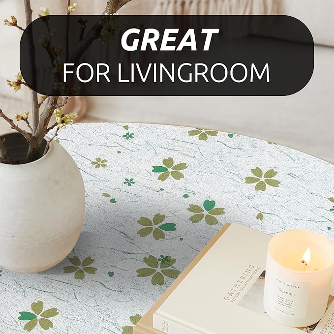 RAY STAR 18X96 Inch Shelf Liner for Kitchen Cabinets, Non-Adhesive Cabinet Liner Washable, PVC Drawer Liner for Dresser Non-Slip Bathroom (Green-Floral)(3 Roll)
