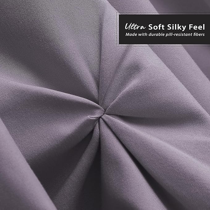 Nestl Grayish Purple Bed Skirt Full Size, Pinch Pleat Full Bed Skirt, 14" Inch Full Bedskirt, Hotel Quality Grayish Purple Bed Skirts, Microfiber Bedskirt for Full Bed, Grayish Purple Full Bed Skirt