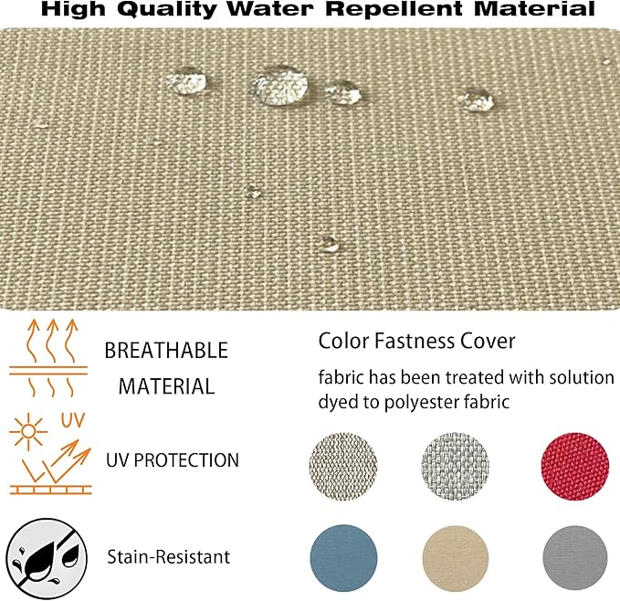 COZYVIDA Outdoor/Indoor 22x24 inch Deep Seat Patio Cushions Set of 2 Resilient Foam Filling Water Repellent Stain-Resistant UV Resistant Weather Resistant Patio Cushions Beige