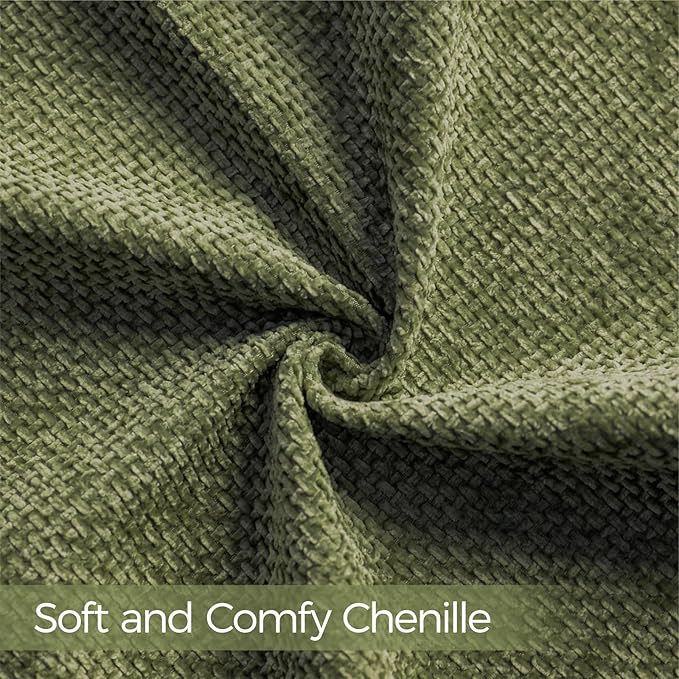 a moment Olive Green Chenille Throw Pillow Covers 16x16 Inch Pack of 2 Modern Decorative Throw Pillow Covers Farmhouse Cross Covers Home Decor for Sofa Bedroom Living Room