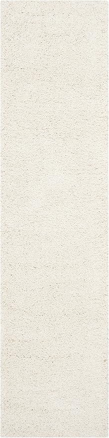 SAFAVIEH Milan Shag Collection Runner Rug - 2' x 12', Ivory, Solid Design, Non-Shedding & Easy Care, 2-inch Thick Ideal for High Traffic Areas in Living Room, Bedroom (SG180-1212)