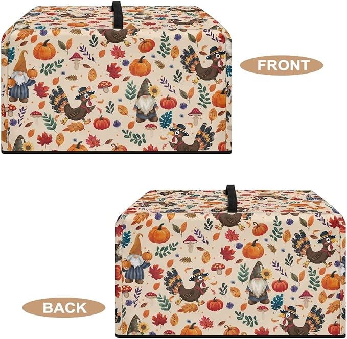Microwave Oven Cover, Thanksgiving Turkey Dustproof Machine Protector Decorative Kitchen Appliance Cover Waterproof Polyester Fabric for Most Countertop Microwaves Easy to Clean