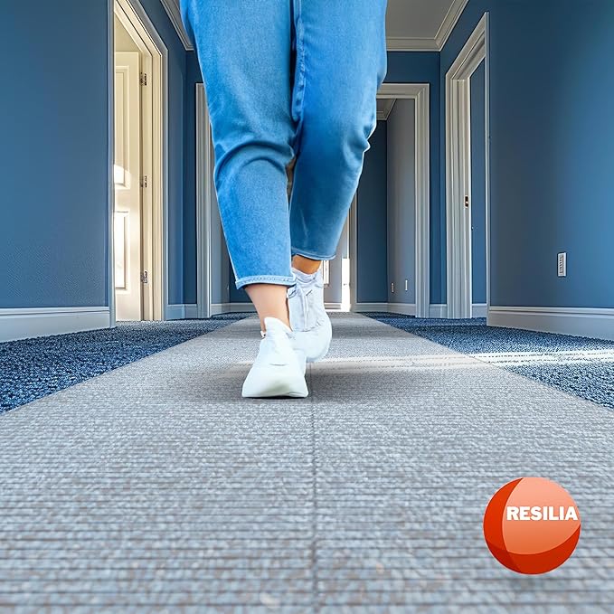 RESILIA Deep-Pile Carpet Runner - Plastic Vinyl Carpet & Rug Protector, Waterproof Clear Vinyl Floor Runners, 27 Inches Wide x 15 Inches Long, Made in The USA