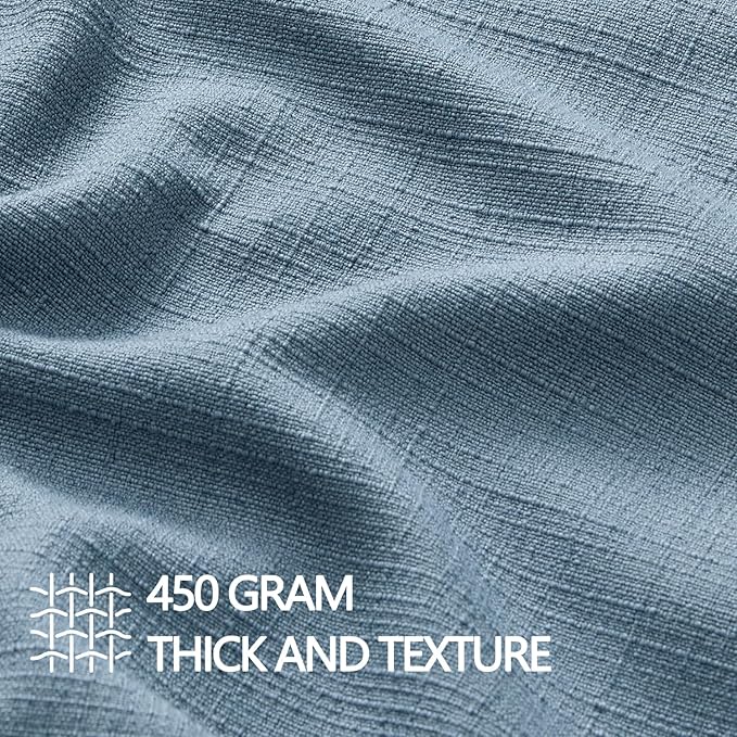 MIULEE Decorative Pillow Covers 20x20, 2 Pack Boho Farmhouse Neutral Throw Pillows for Couch, Thick Textured Modern Linen Cushion Cases Sofa Bed Living Room Home Decor, Blue