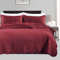 IR Imperial Rooms 8 Pack California King Quilt Bedding Set (118"x106") - Bulk Wholesale for Hotels, Guest Bedroom & Airbnbs - Lightweight Microfiber Reversible Embossed Quilts Bedspread (Burgundy)