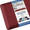 KitchenClouds Kitchen Mat Cushioned Anti Fatigue Kitchen Rug 0.8inch Waterproof Non Slip Kitchen Rugs and Mats Standing Desk Mat Comfort Floor Mats for Kitchen Sink Office (17.3"x60",Red)