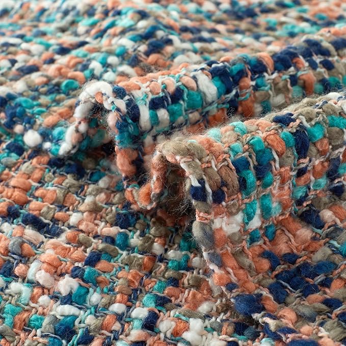 Multi-Color Pink Cable Knitted Throw Blanket for Couch,60"X80" Boho Style Textured Blankets for Home Decor,Super Soft Warm Cozy Chunky Knit Blanket with Decorative Tassels for Bed and Sofa