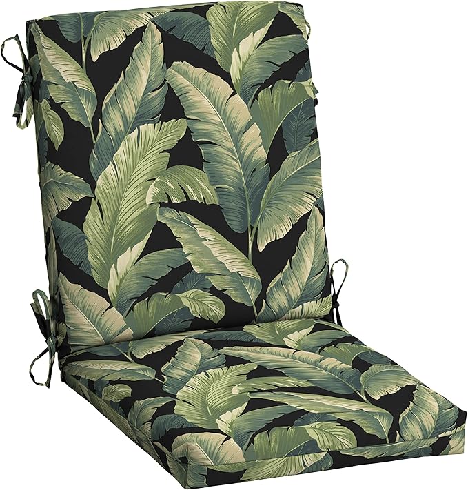 ARDEN Outdoor Dining Chair Cushion, 20 x 20, Rain-Proof, Fade Resistant, Onyx Cebu