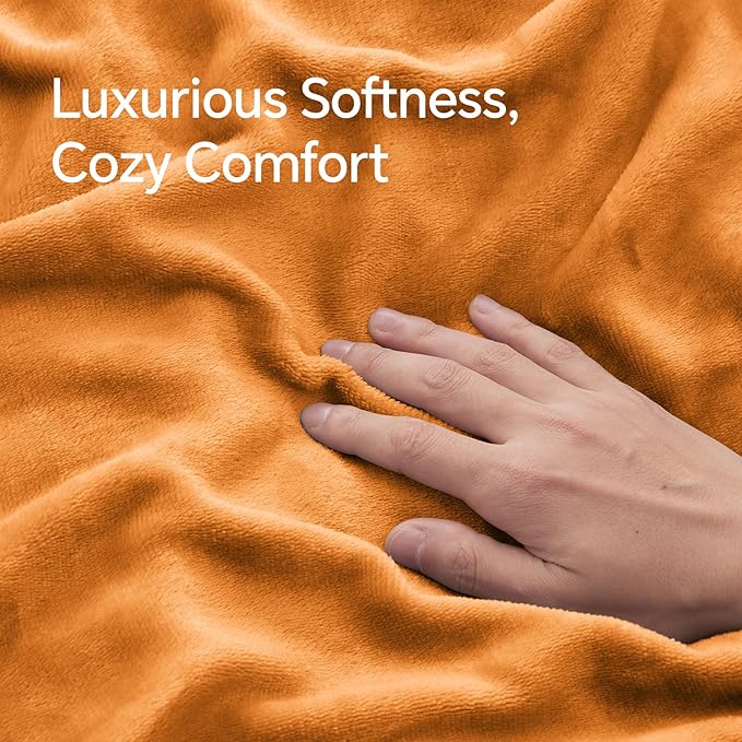 BEDELITE Flannel Pillowcases Standard Set of 2, Super Soft Fleece Pillow Case Cover with Zipper for Bedroom, Sofa, Luxury Cozy Fuzzy Velvet Pillow Shams for All Seasons(20x26 Inches, Burnt Orange)