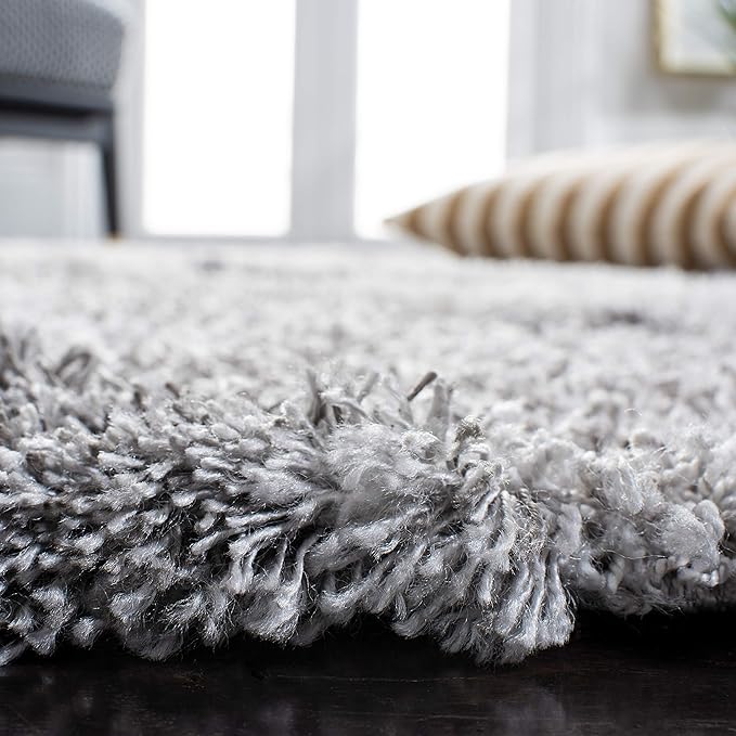 SAFAVIEH Horizon Shag Collection Accent Rug - 2' x 5', Grey & Ivory, Non-Shedding & Easy Care, 2-inch Thick Ideal for High Traffic Areas in Entryway, Living Room, Bedroom (HZN890F)