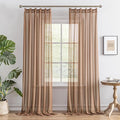 Mocha Moose Pleated Sheer Curtains 102 Inches Long Soft Touch Lightweight Privacy Light Filtering Pinch Pleat Drapes with Adjustable Hooks for Bedroom, Mocha Moose, 42" W x 102" L, 2 Panels
