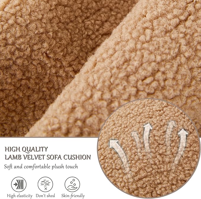 Armrest Cover, Recliner Chair Protector, Furniture Protector Slip, Side Storage Pocket, Stretch Armchair Couch Arm Rest Cover for Recliner, Chair, Sofa (Camel,1 Seater(3pcs))