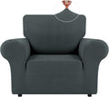 LURKA Stretch Chair Sofa Slipcovers 1 Piece Couch Covers for Sofa Furniture Protector Full Sofa Covers with Elastic Bottom for Kids and Dog (Small, Grey)