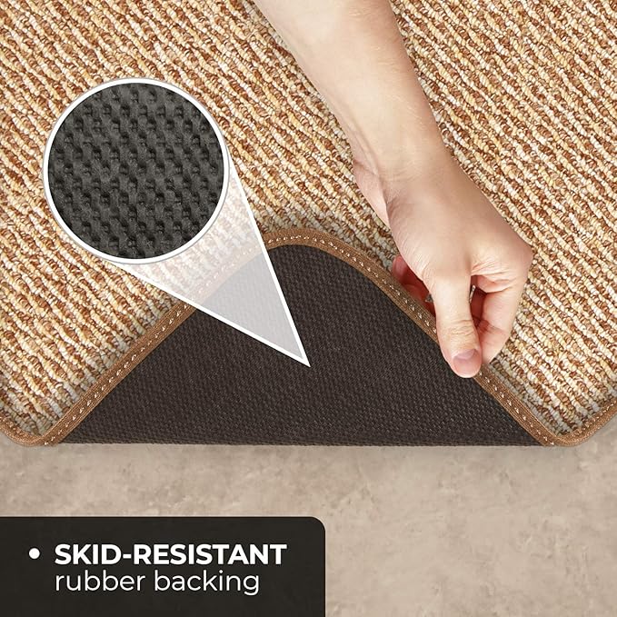House, Home and More Skid-Resistant Carpet Indoor Area Rug Floor Mat - Praline Brown - 5 Ft X 5 Ft - Non Slip Rubber Backing, Stain Resistant, Dog Friendly, Living Room Bedroom Kitchen Entryway