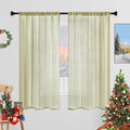 Sheer Curtains 54 Inches Long 2 Panels, Rod Pocket Short Curtain for Kitchen, Bedroom, Cafe Window(Sage Green 38" W x 54" L)