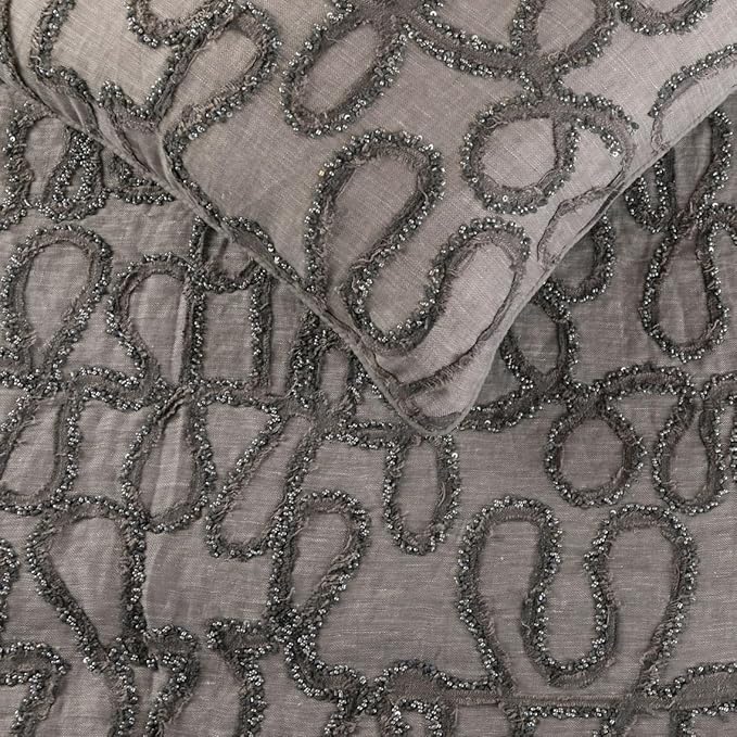The HomeCentric King Queen Twin Bed Runner, Grey Designer Bed Scarf in Linen with Embroidery, Queen Size 74"x18" Bed Runner with Pillow Cover, Bed Linen Foot Warmer Home Living - Grace Forever
