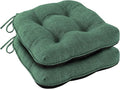 Chair Cushions for Dining Chairs Set of 2, Kitchen Chair Cushions, Chair Pads with Ties Non Slip Backing, Christmas Room Decor, Tufted Memory Foam Seat Cushion 2 Pack, 15.5x15.5x4, Dark Green