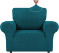 LURKA Stretch Chair Sofa Slipcovers 1 Piece Couch Covers for Sofa Furniture Protector Full Sofa Covers with Elastic Bottom for Kids and Dog (Small,Peacockblue)
