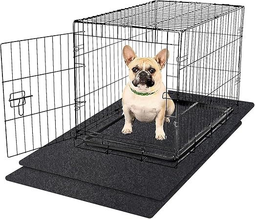 Kennel Pad Dog Crate Mat Liner, Absorbs Urine, Waterproof, Non-Slip, Washable Puppy Pee Pad for Kennel Training - Under Pet Cage to Protect Floors, Cut to Fit (30" x 38" 2 Pack-Equal to 60" x 38")
