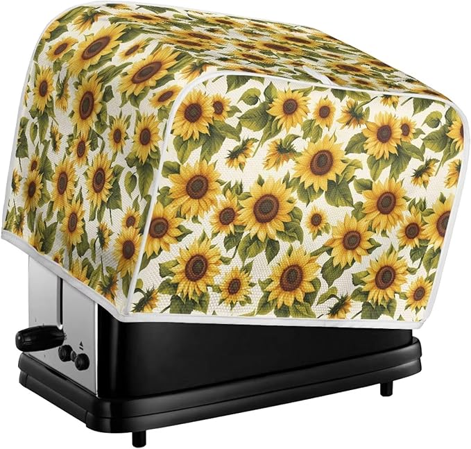 ZFRXIGN Sunflower Toaster Covers 4 Slice Toaster Cover for Home Kitchen Decor Accessories Toaster Oven Cover Washable Small Appliance Covers with Top Handle Yellow